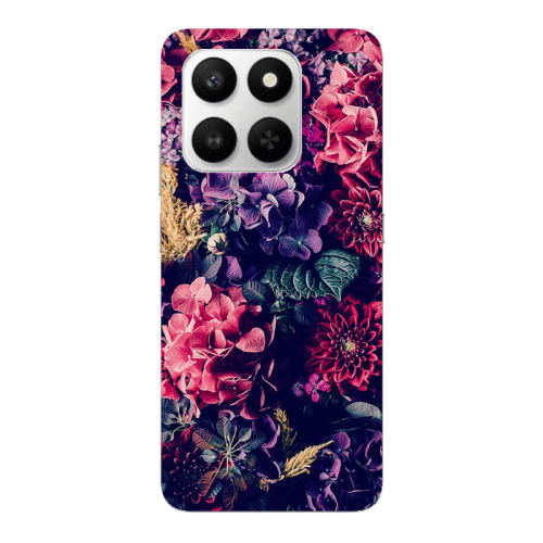 Honor Magic 400 Smart Purple and pink flowers Transparent Silicone TPU Θήκη
